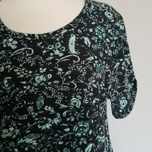 Lularoe Carly Dress Black with Mint Green Pattern